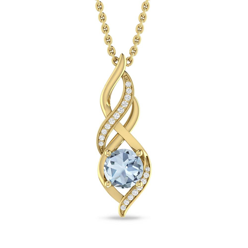 Yellow Gold - Aquamarine