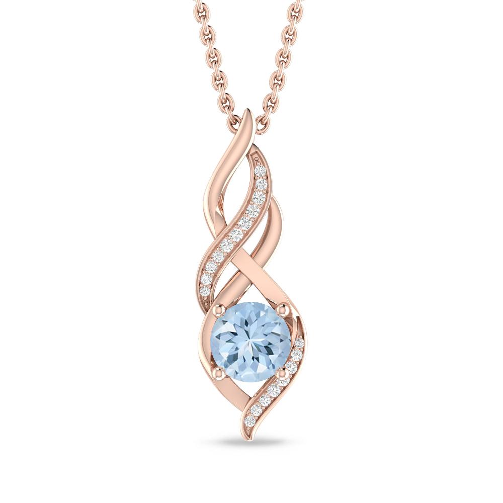 Rose Gold - Aquamarine