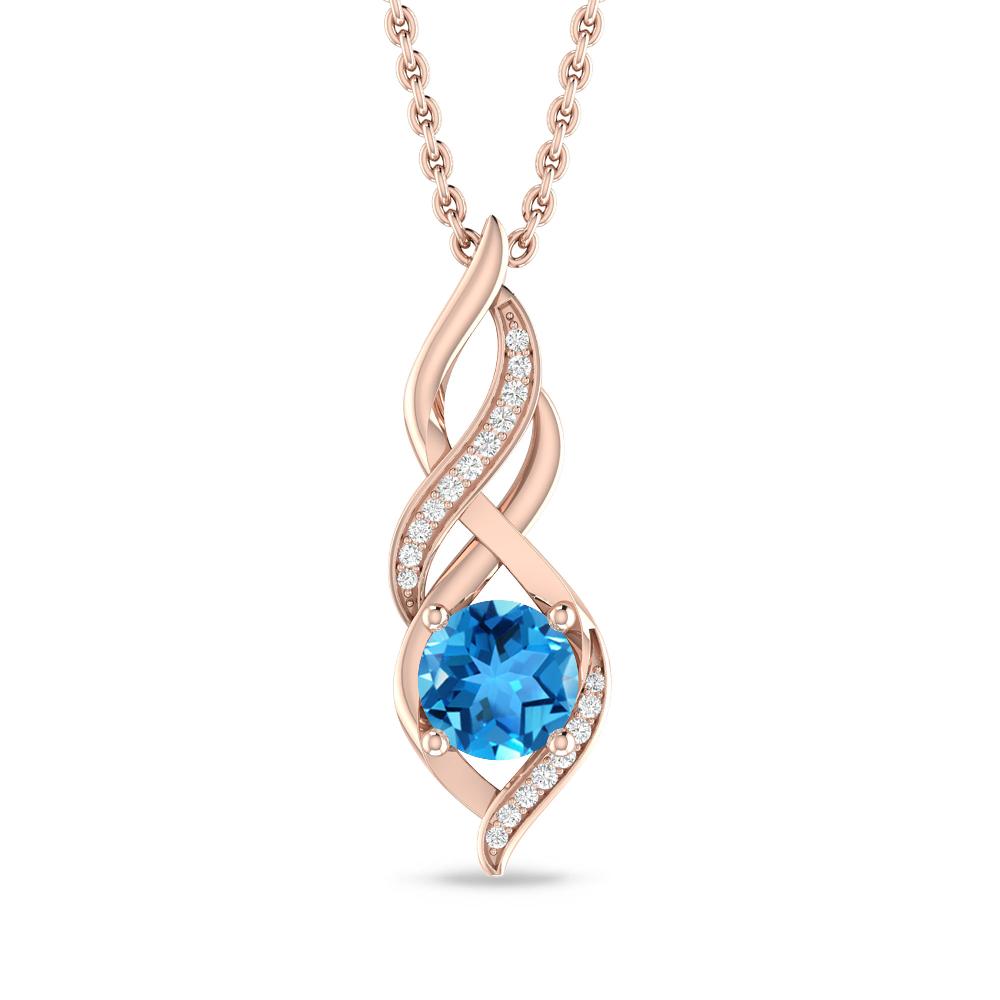 Rose Gold - Blue Topaz