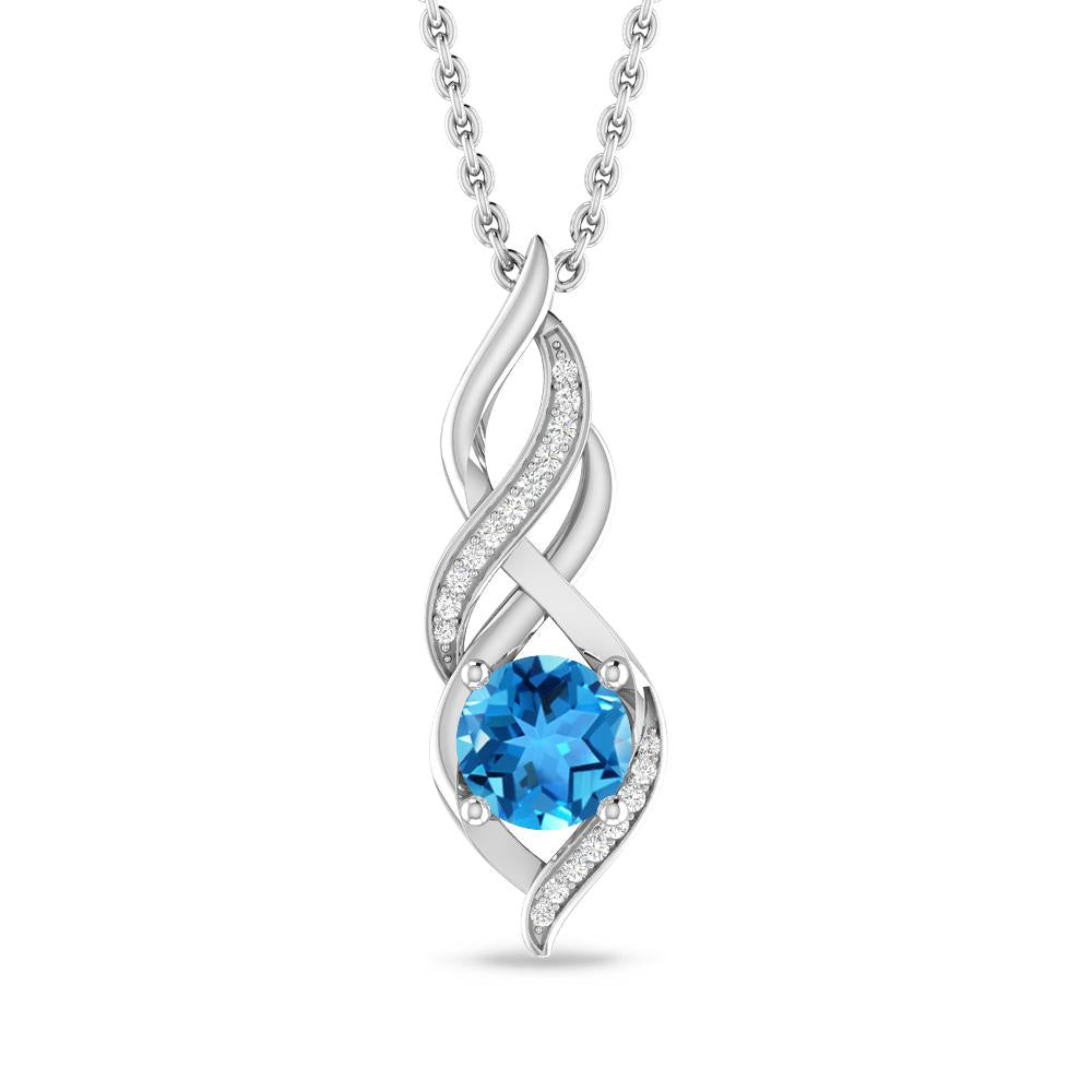 White Gold - Blue Topaz