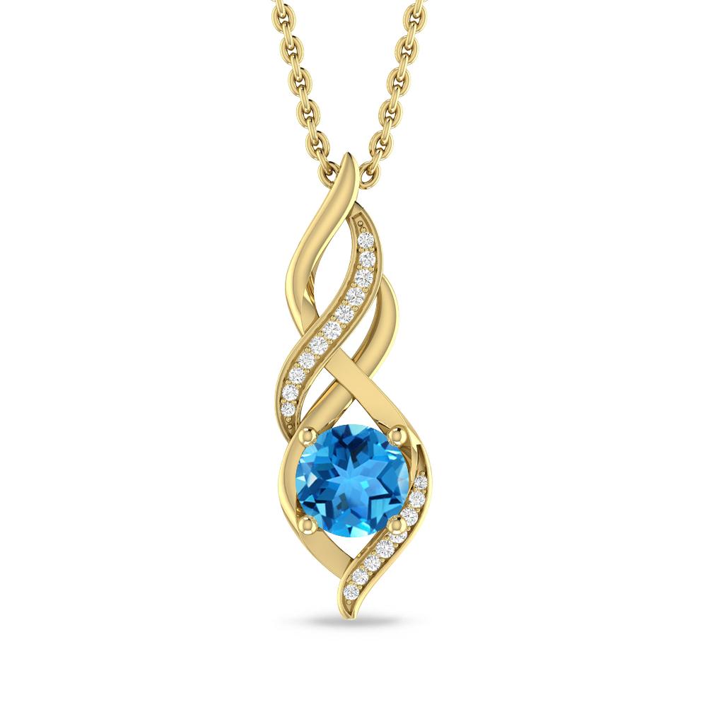 Yellow Gold - Blue Topaz