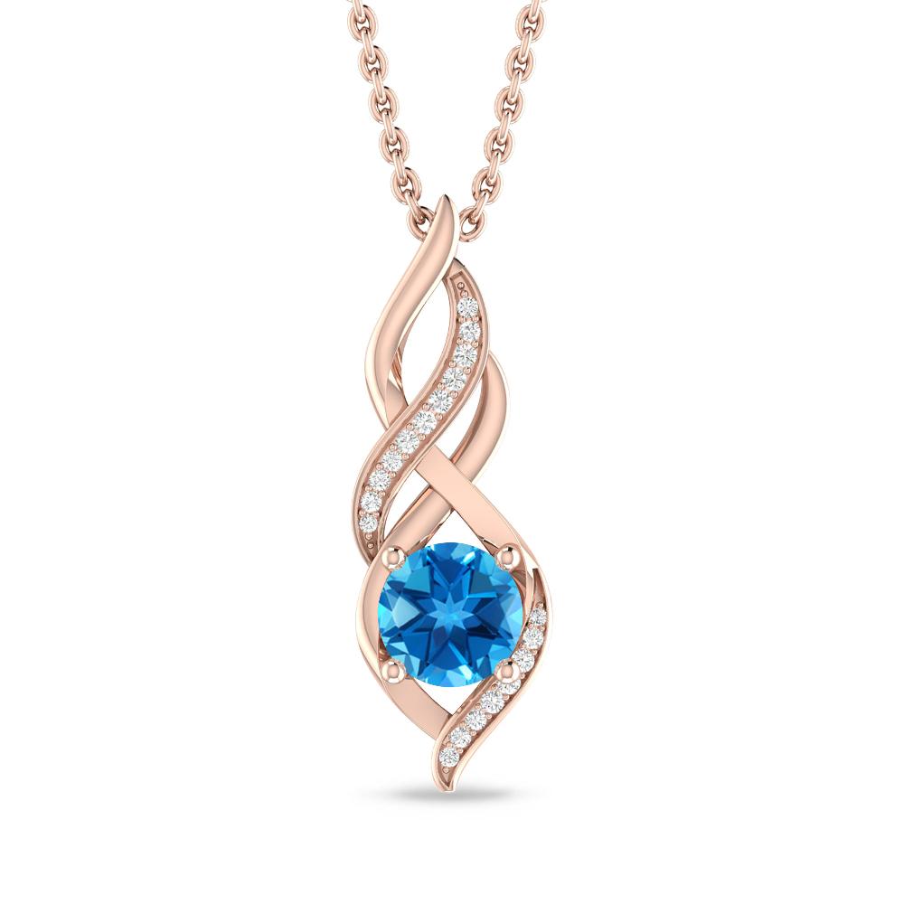 Rose Gold - Blue Topaz