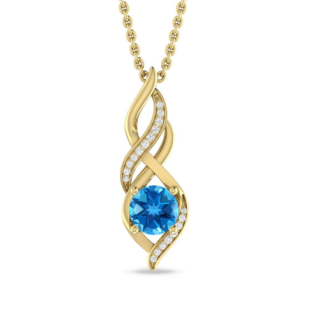 Yellow Gold - Blue Topaz