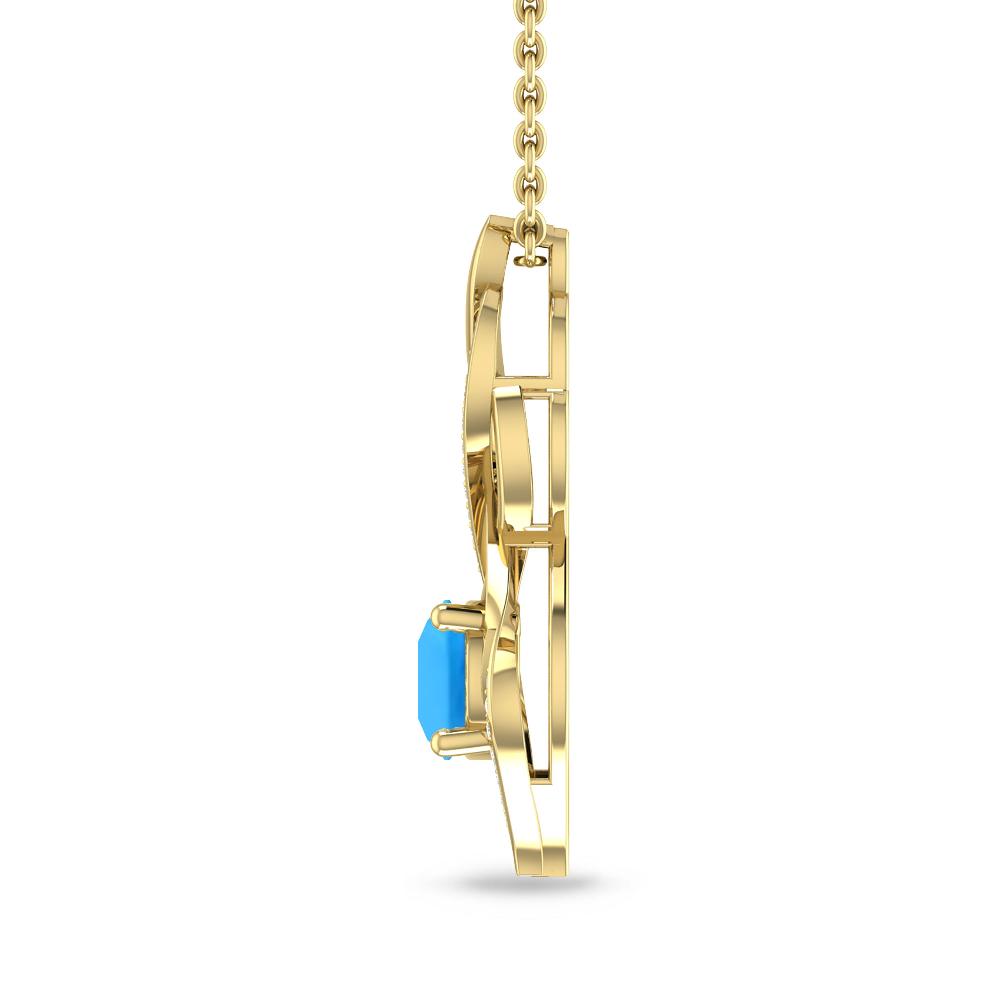 Yellow Gold - Blue Topaz