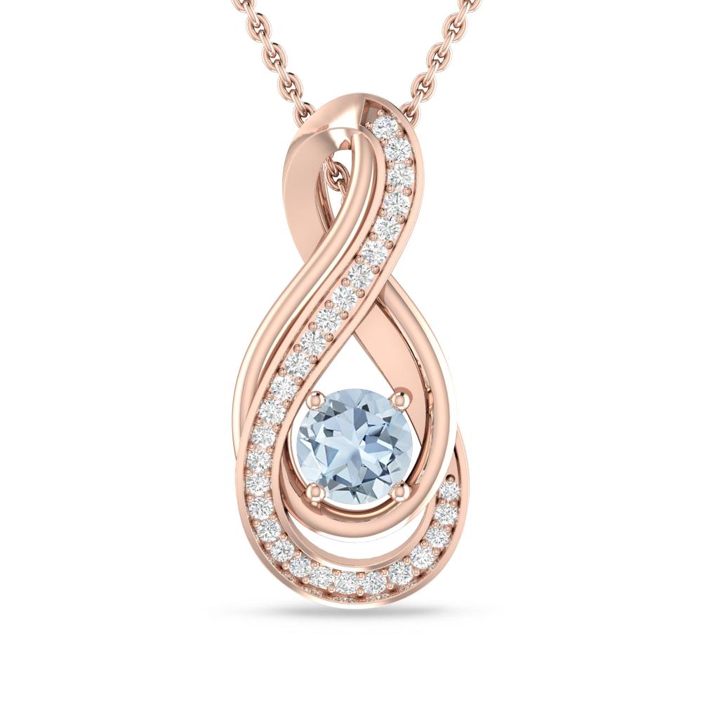 Rose Gold - Aquamarine