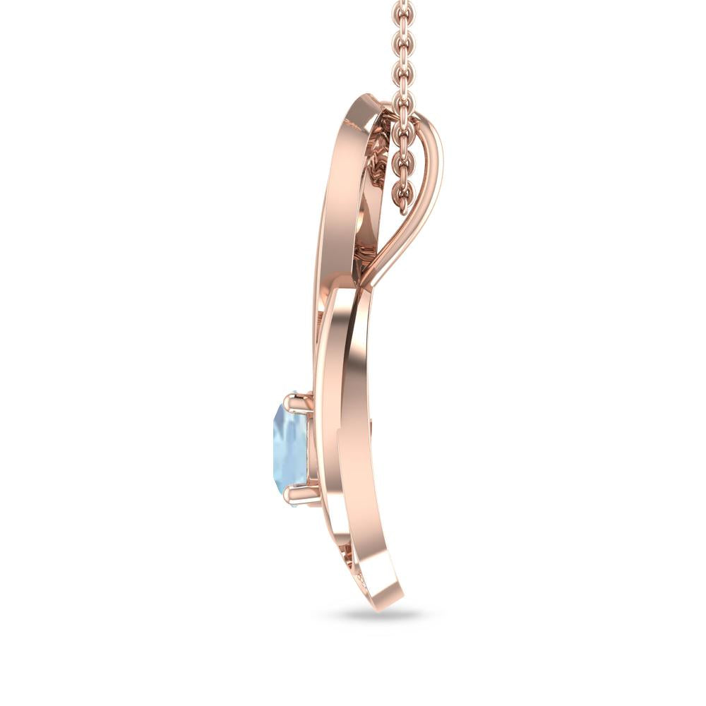 Rose Gold - Aquamarine