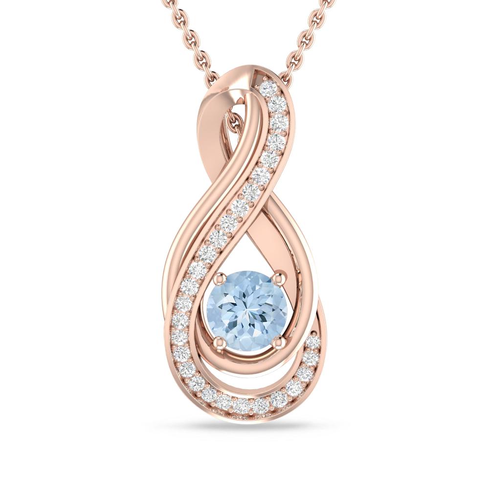 Rose Gold - Aquamarine