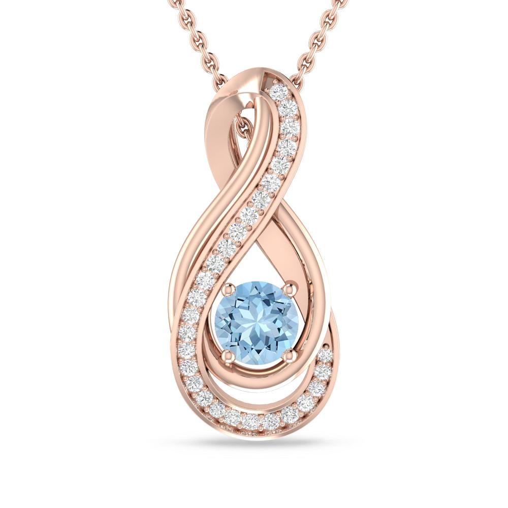 Rose Gold - Aquamarine