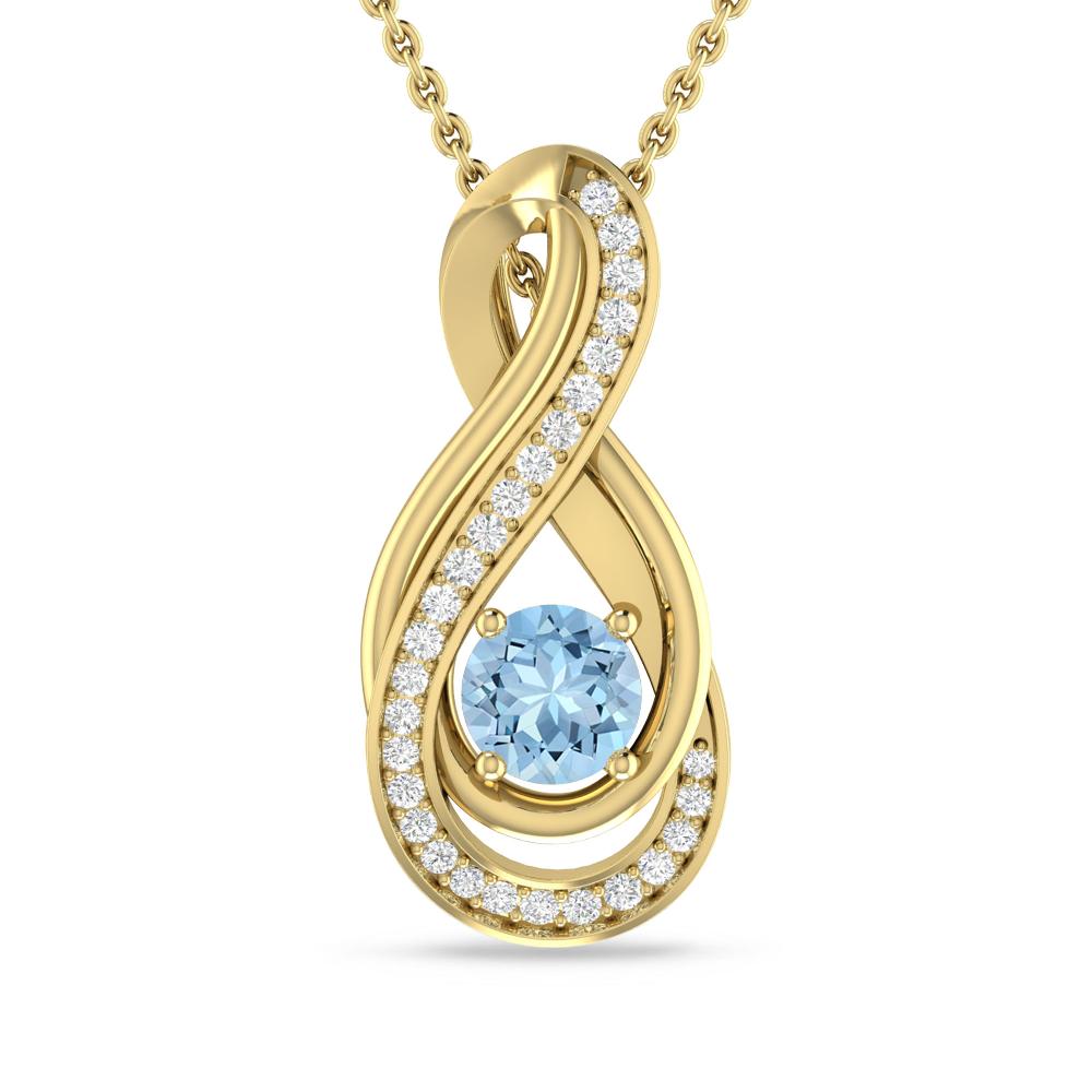 Yellow Gold - Aquamarine