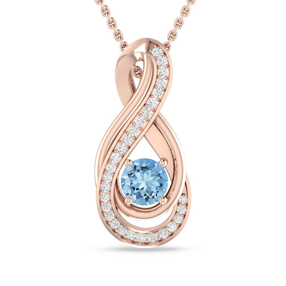 Rose Gold - Aquamarine