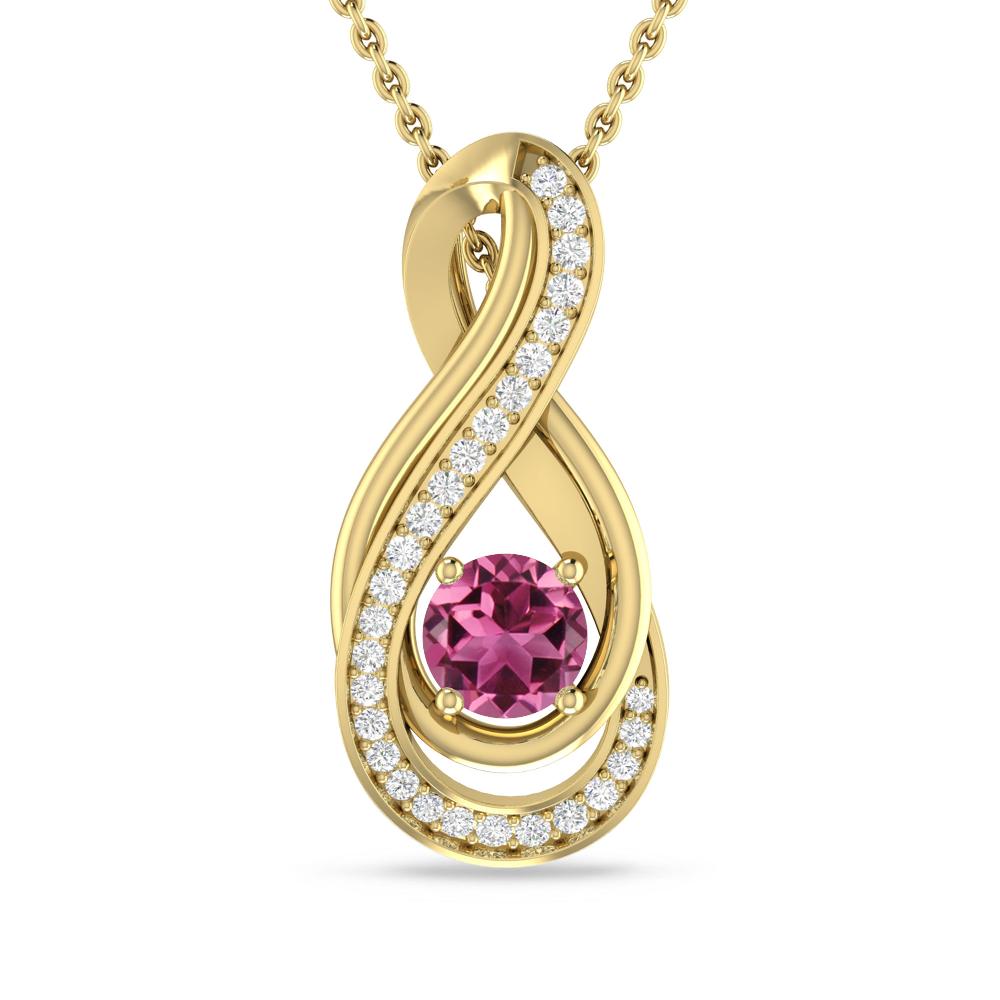 Yellow Gold - Pink Tourmaline