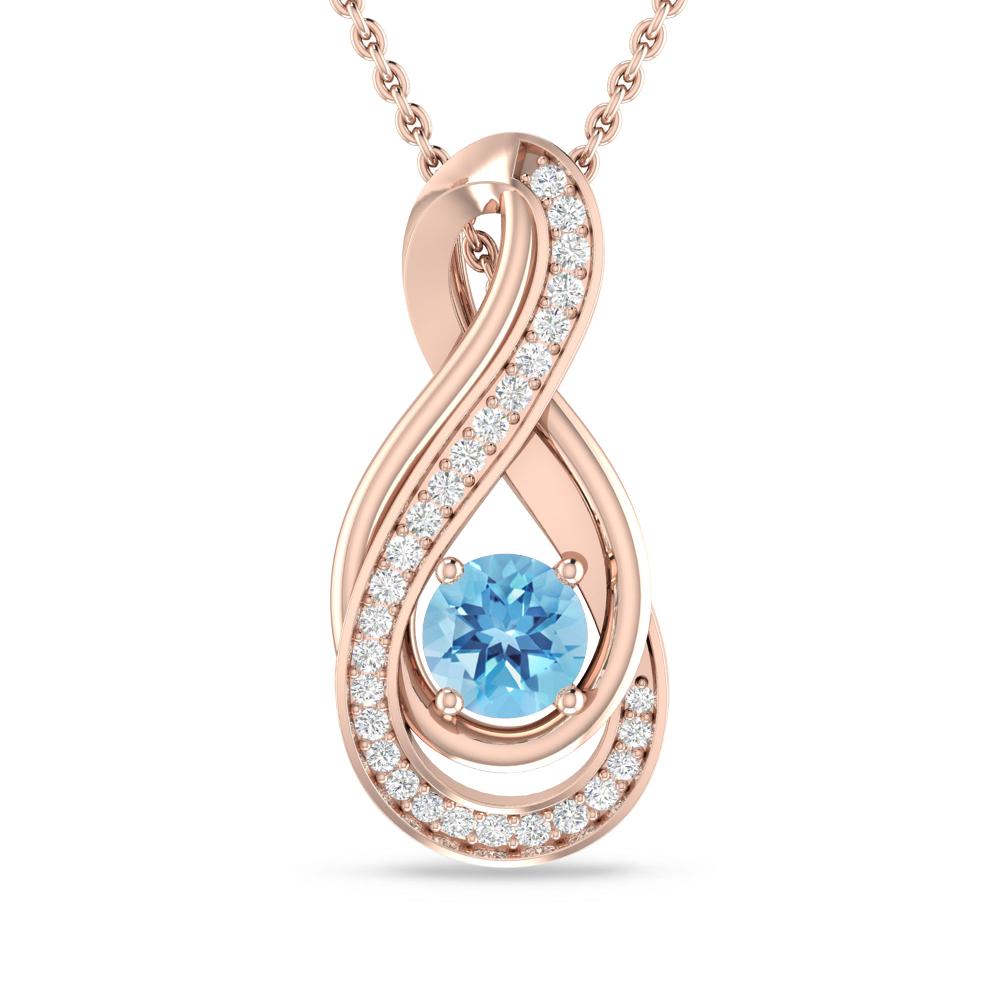 Rose Gold - Blue Topaz