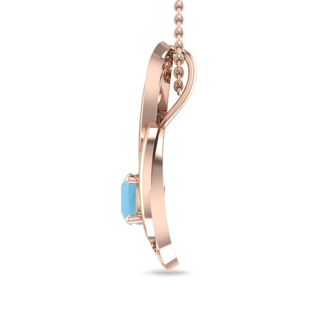 Rose Gold - Blue Topaz