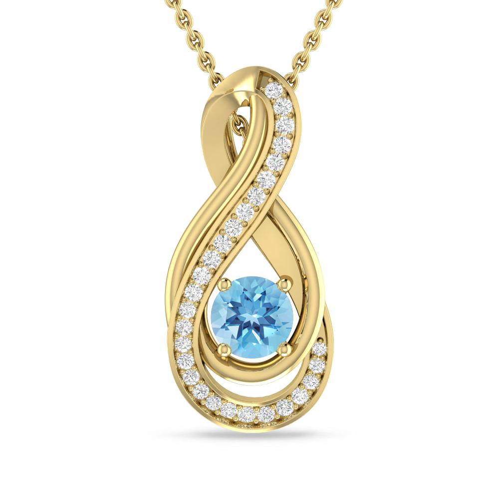 Yellow Gold - Blue Topaz