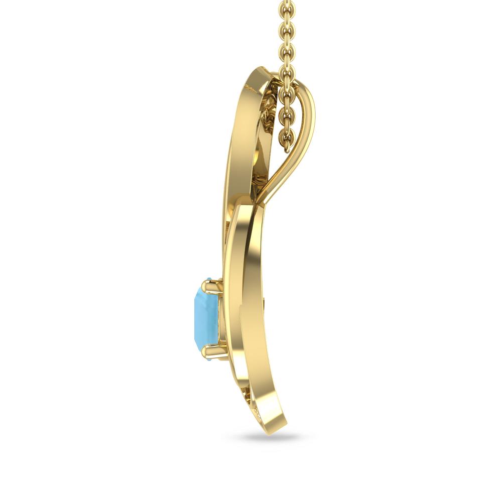 Yellow Gold - Blue Topaz