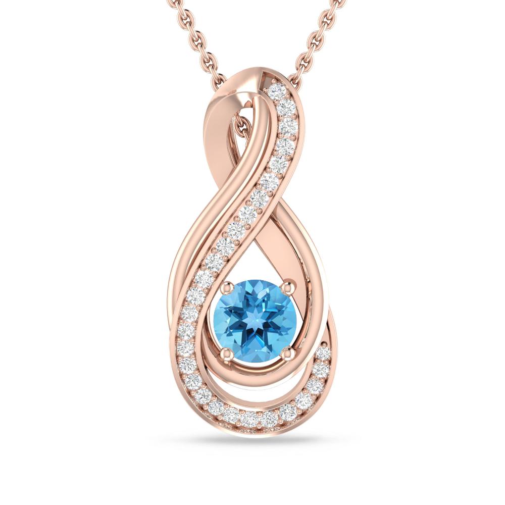 Rose Gold - Blue Topaz