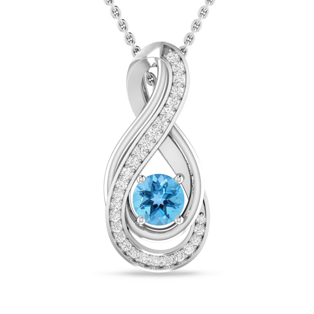 White Gold - Blue Topaz