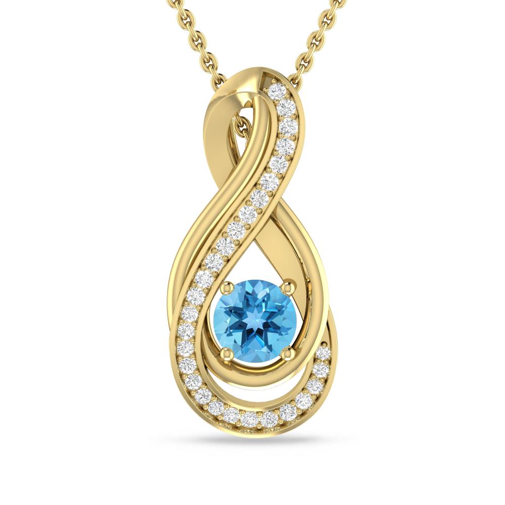 Yellow Gold - Blue Topaz