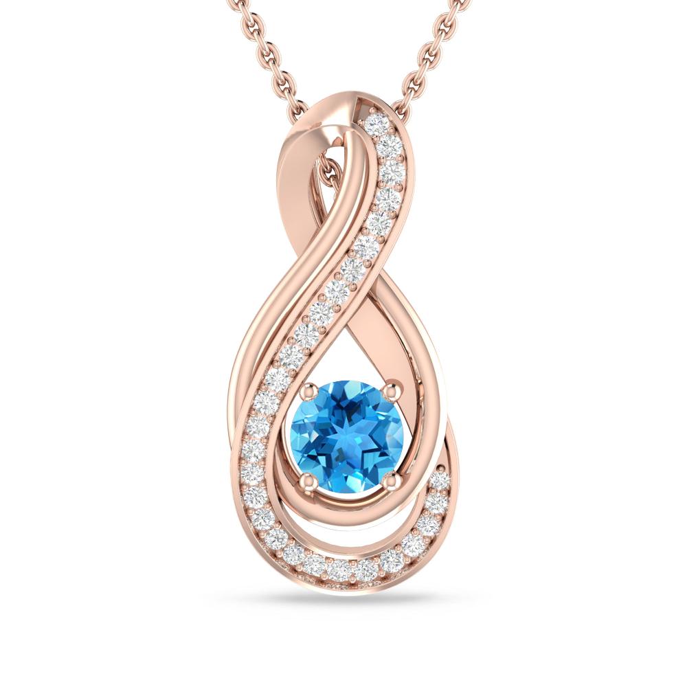 Rose Gold - Blue Topaz