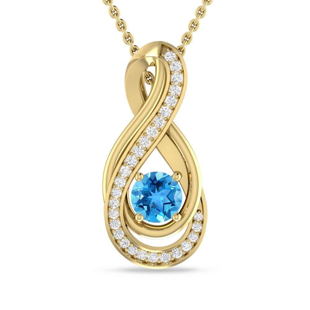 Yellow Gold - Blue Topaz