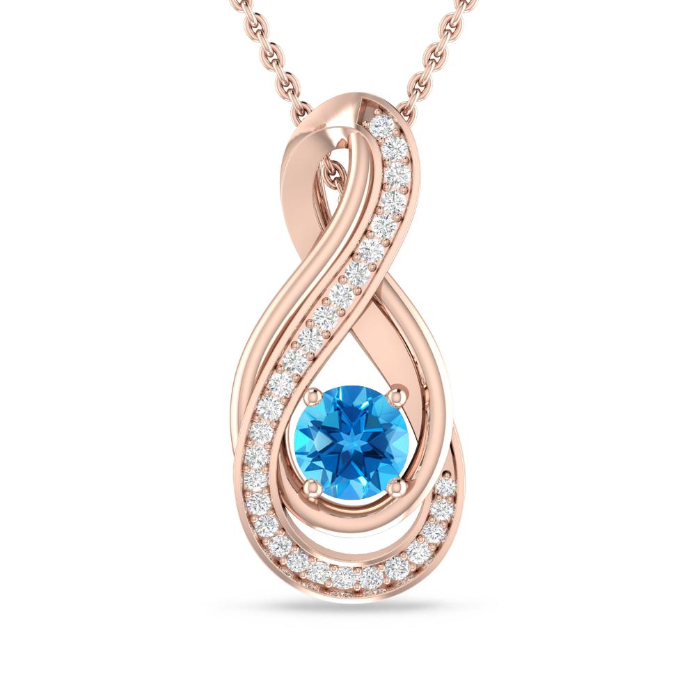 Rose Gold - Blue Topaz