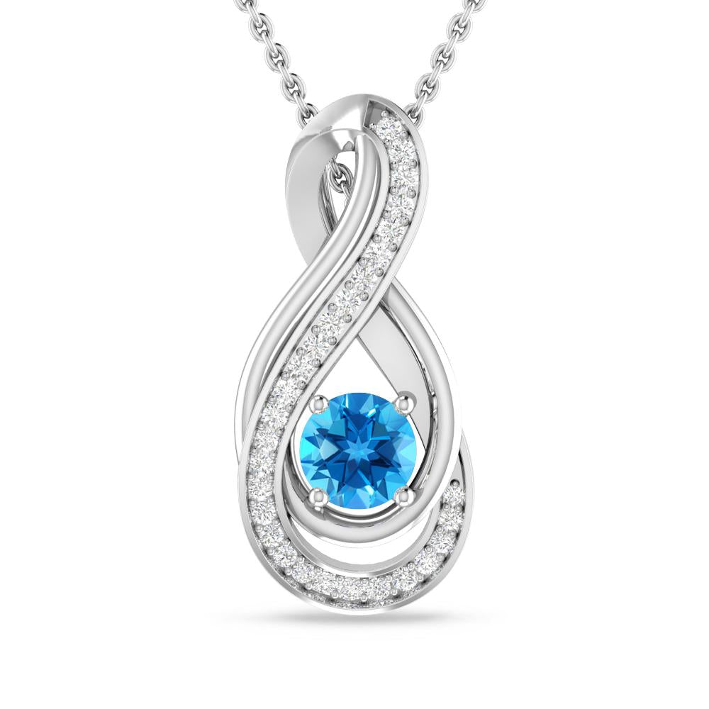 White Gold - Blue Topaz