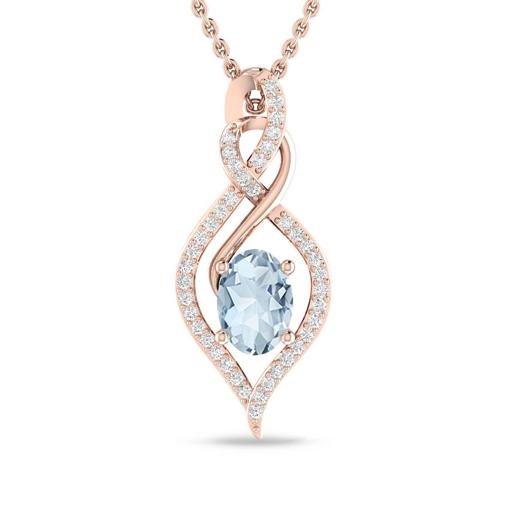 Rose Gold - Aquamarine