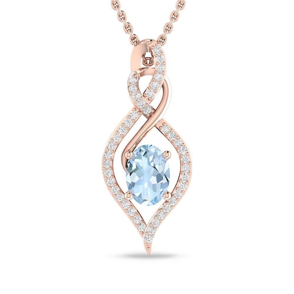 Rose Gold - Aquamarine