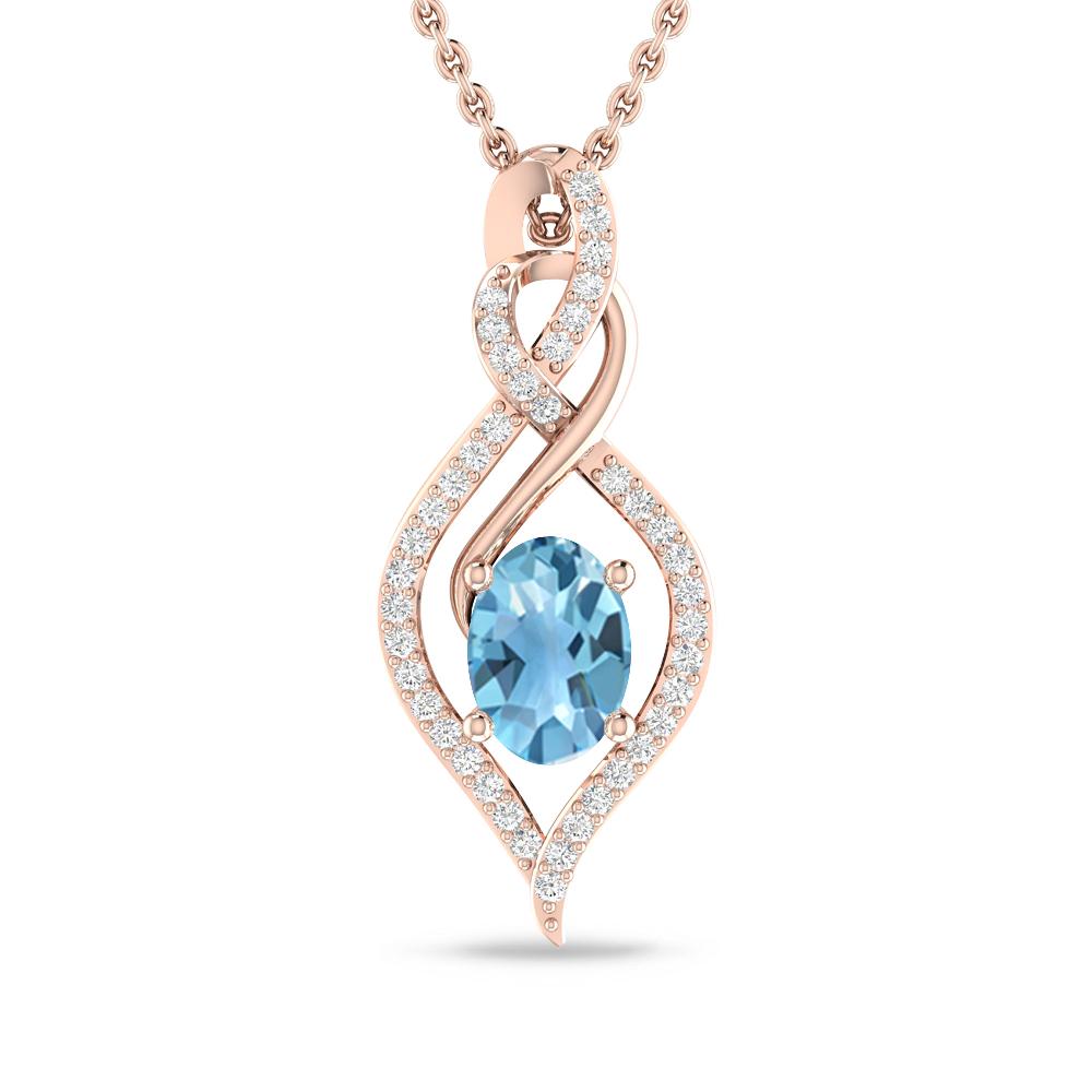 Rose Gold - Blue Topaz