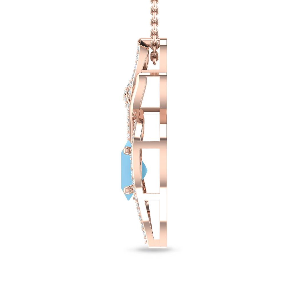 Rose Gold - Blue Topaz