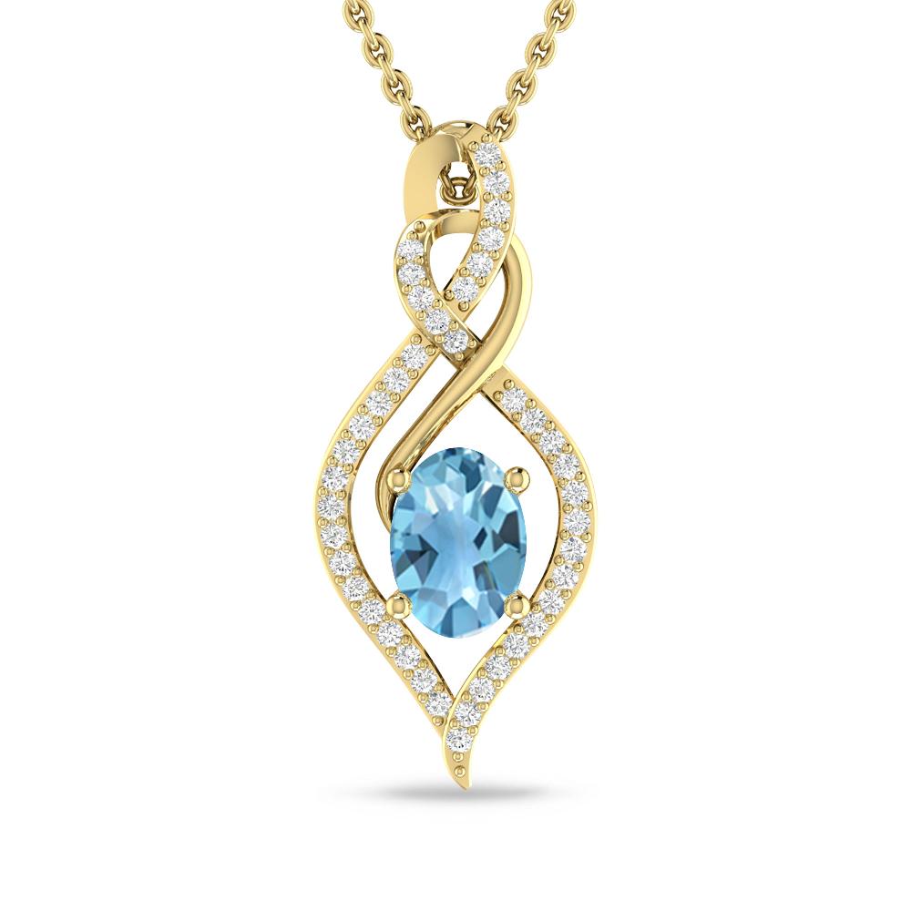 Yellow Gold - Blue Topaz