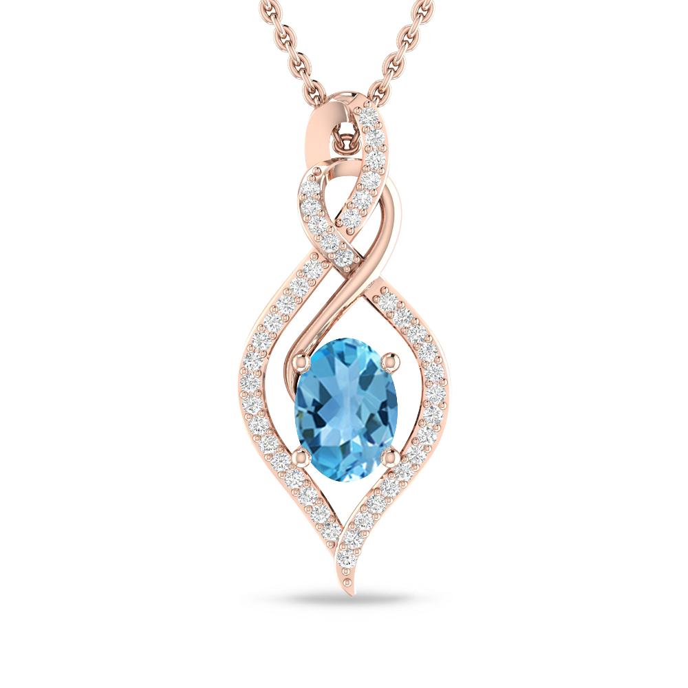 Rose Gold - Blue Topaz