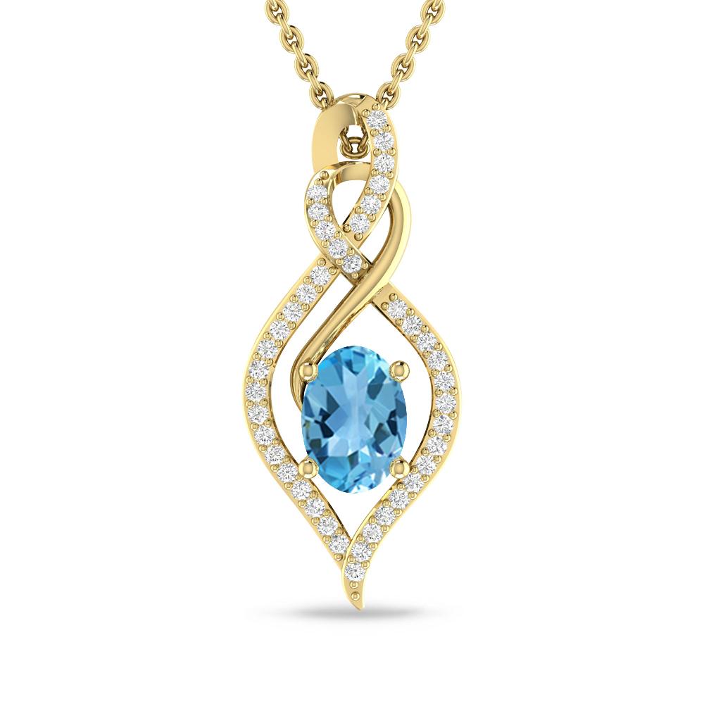 Yellow Gold - Blue Topaz