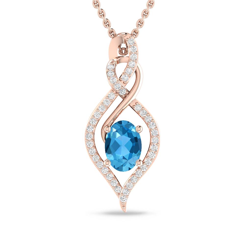 Rose Gold - Blue Topaz