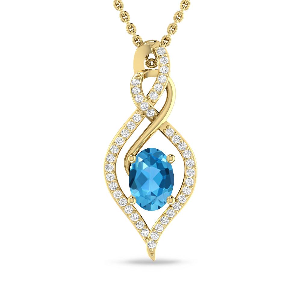 Yellow Gold - Blue Topaz