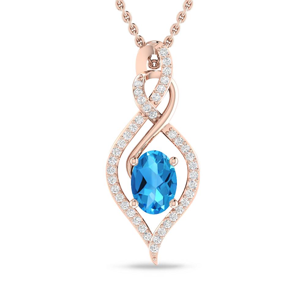 Rose Gold - Blue Topaz