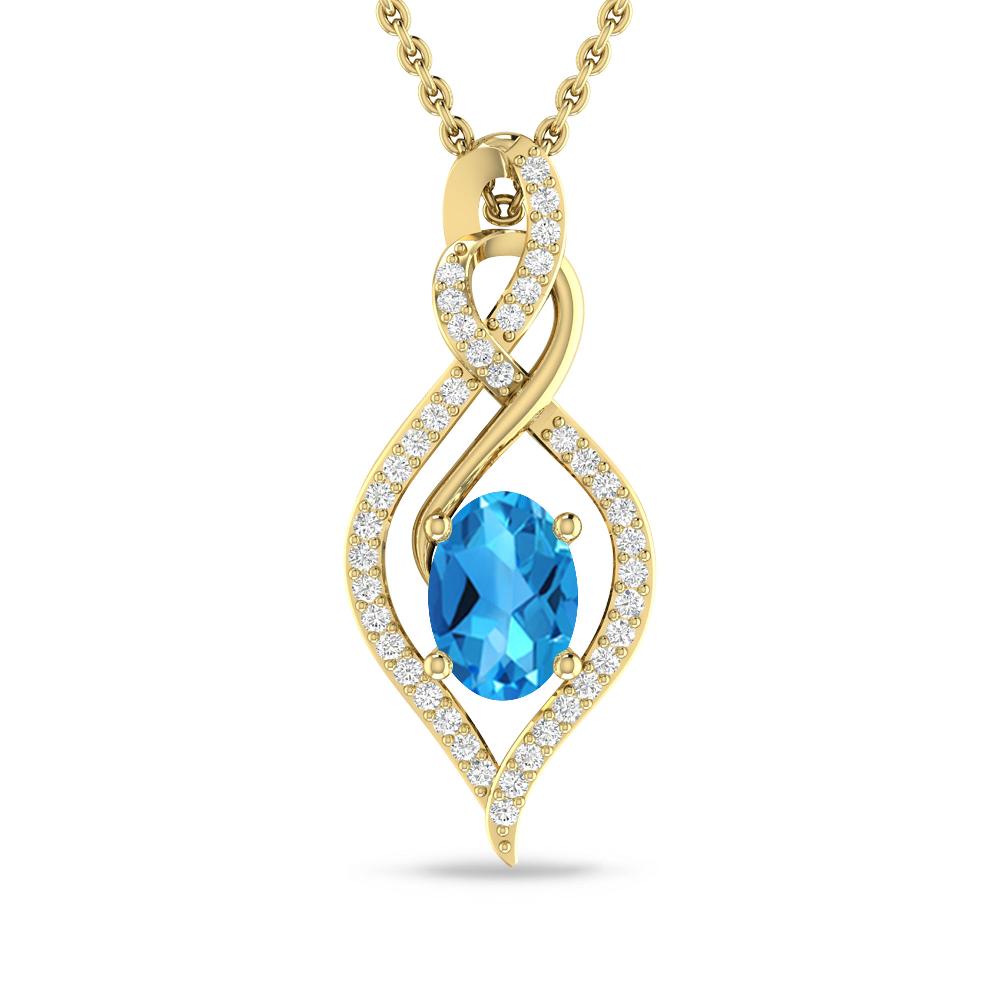 Yellow Gold - Blue Topaz