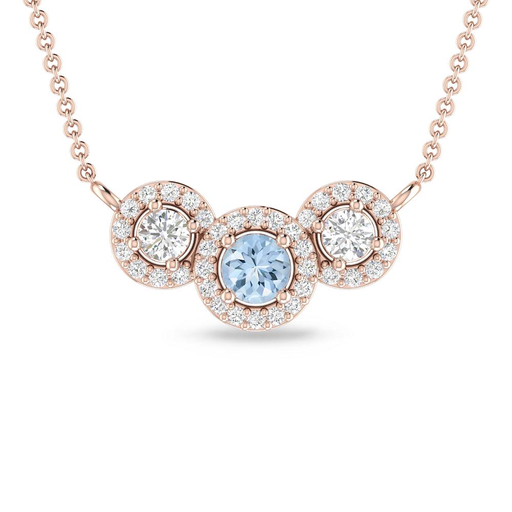 Rose Gold - Aquamarine