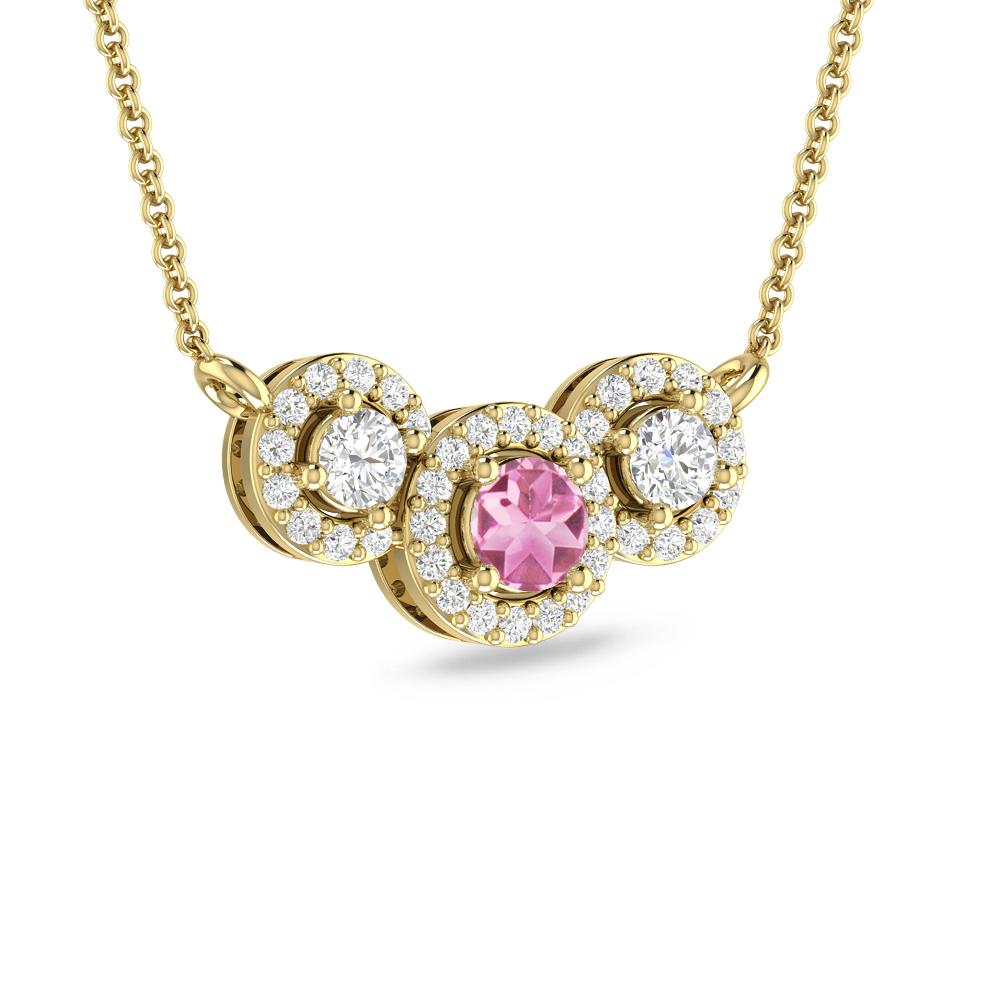 Yellow Gold - Pink Tourmaline