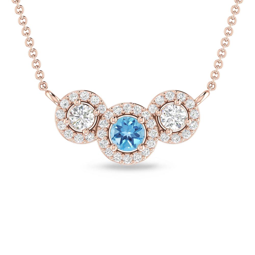 Rose Gold - Blue Topaz