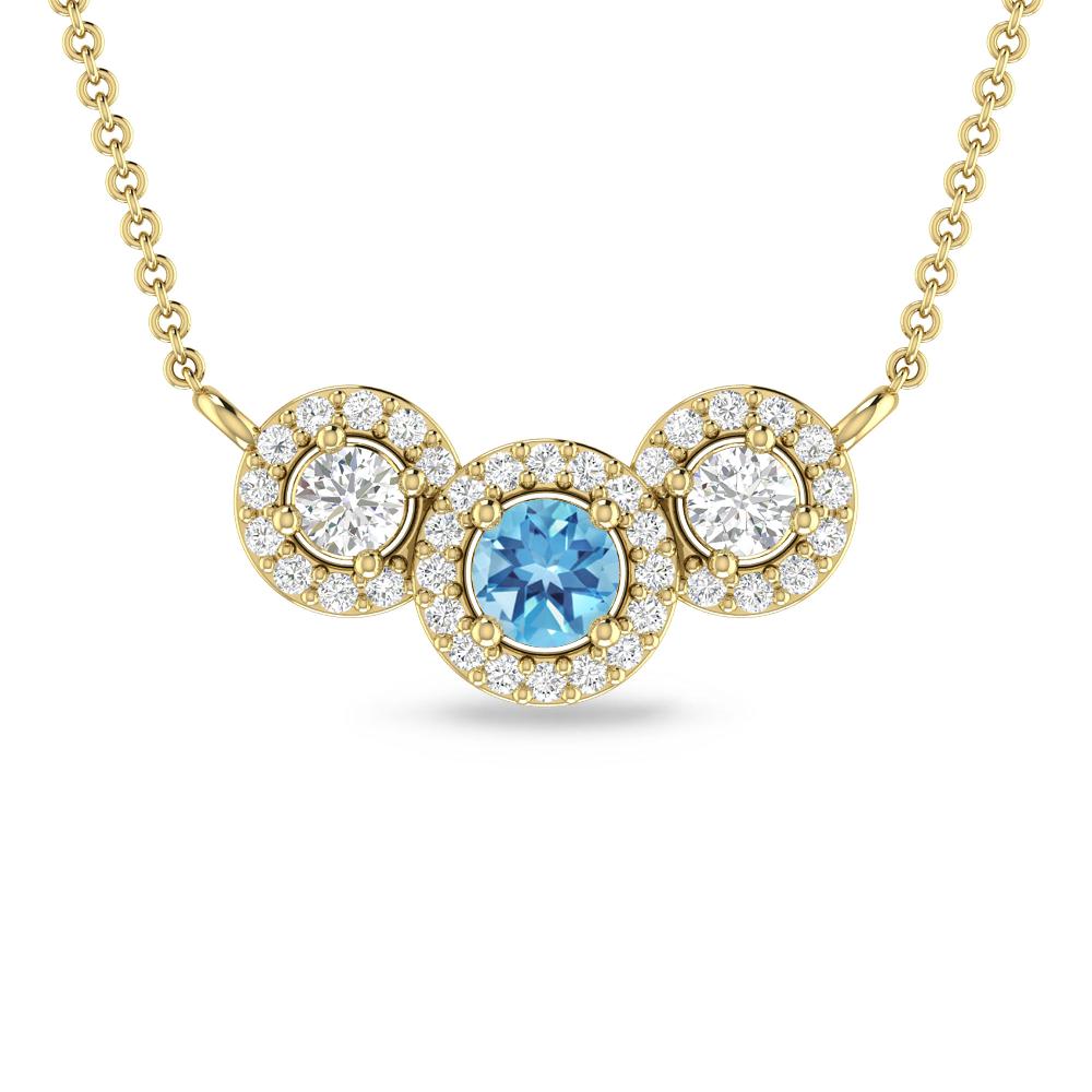 Yellow Gold - Blue Topaz