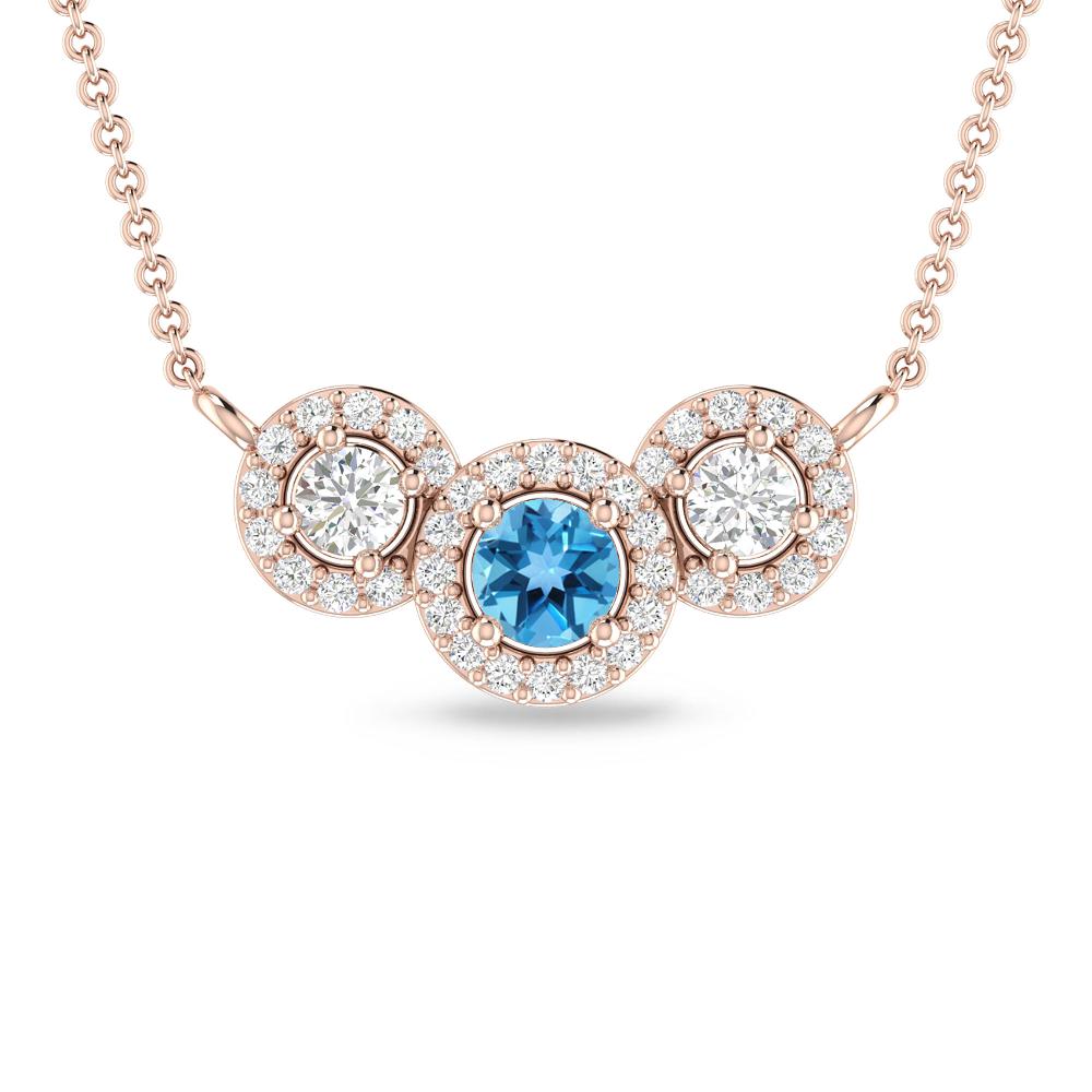 Rose Gold - Blue Topaz