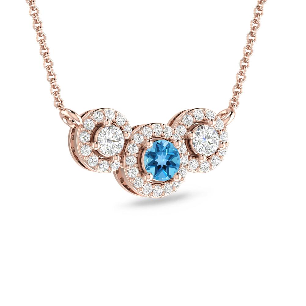 Rose Gold - Blue Topaz