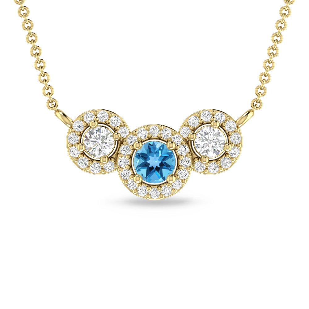 Yellow Gold - Blue Topaz