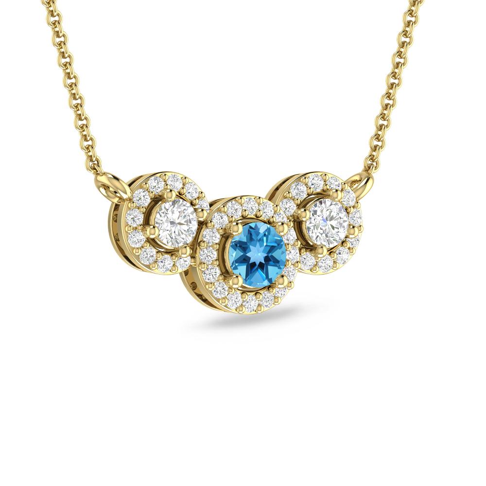 Yellow Gold - Blue Topaz