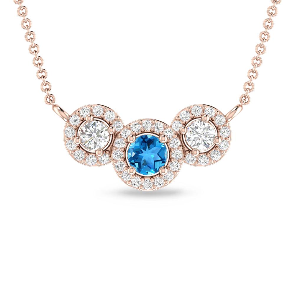 Rose Gold - Blue Topaz