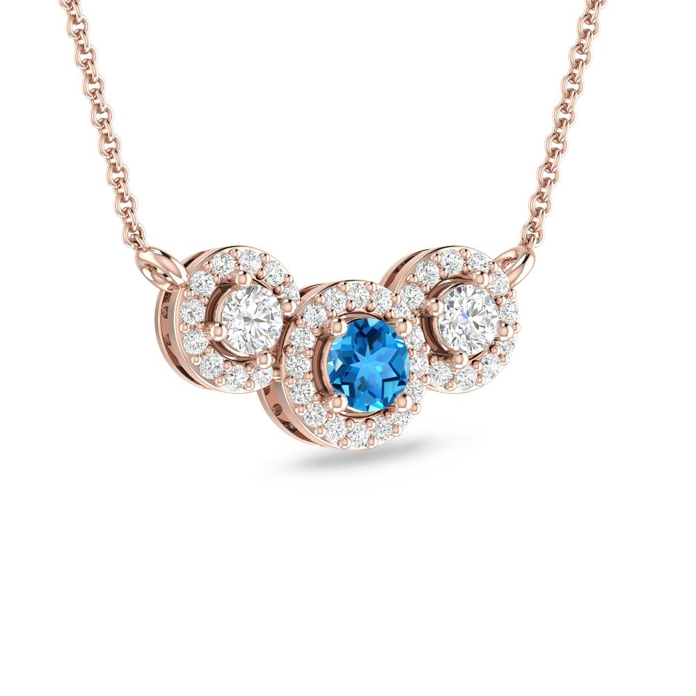 Rose Gold - Blue Topaz