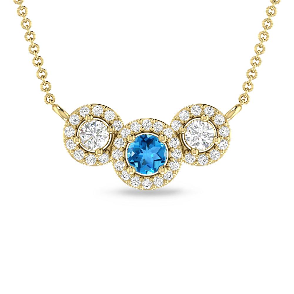 Yellow Gold - Blue Topaz