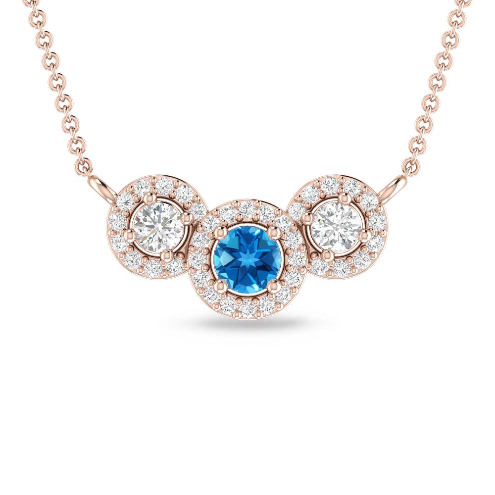 Rose Gold - Blue Topaz