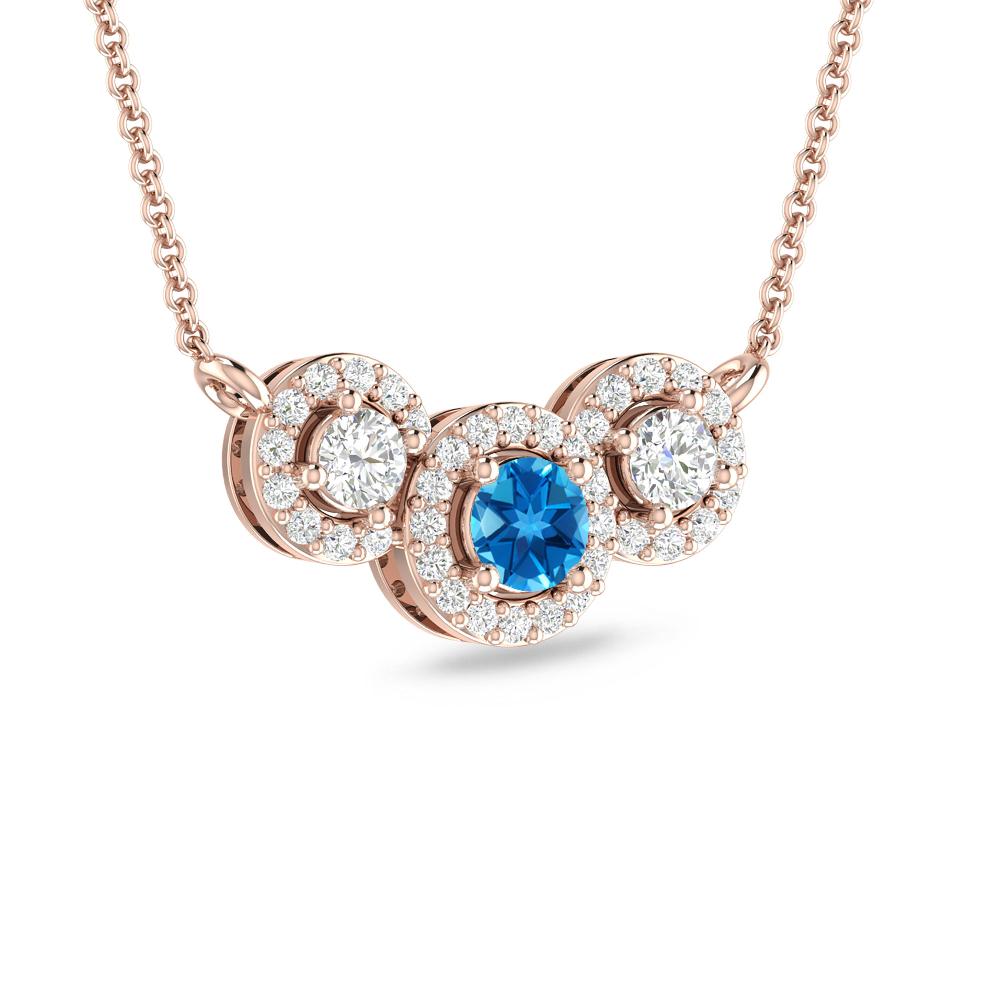 Rose Gold - Blue Topaz